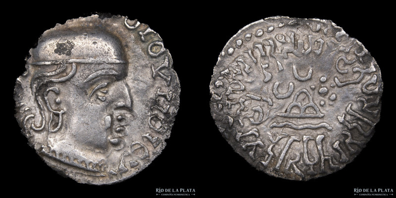 Western Satraps. Rudrasena I 199-222AD. Drachm. Silver; 15.0mm; 2.03g. A: Head o...