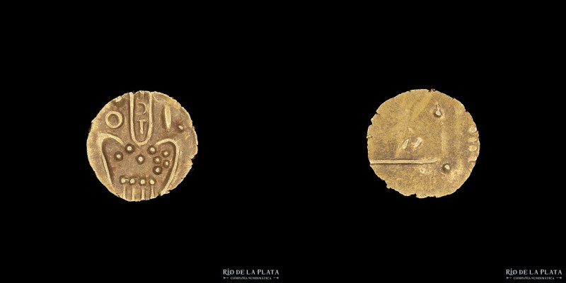 India. Travancore (Princely States) Fanam, XVII-XVIII centuries. Gold; 8.0mm; 0....