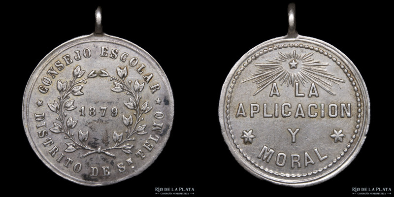 Argentina. 1879. Premio Escolar Distrito San Telmo. A la Aplicación y La Moral. ...