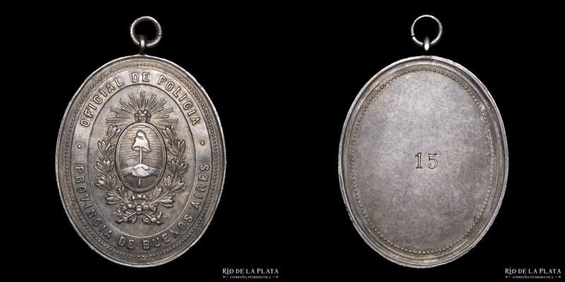 Argentina. c1880. Oficial de Policia. Provincia de Buenos Aires. Plata; 38x30mm;...