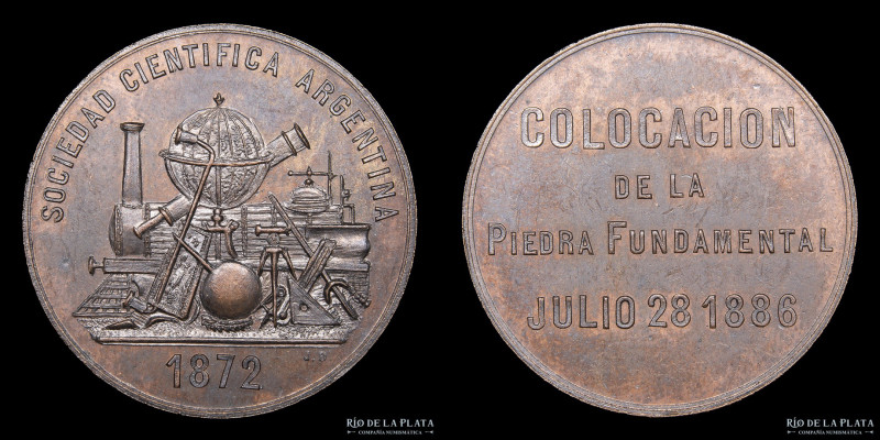 Argentina. 1872-1886. Sociedad Científica Argentina. Colocación de la Piedra Fun...