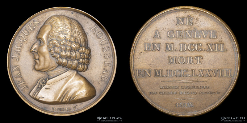 Francia. 1817. Jean-Jacques Rousseau. Galerie Metallique des Grands Hommes Franc...