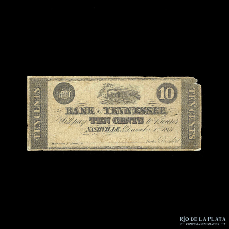 USA. Bank of Tennessee. 10 Cents 1861, Nashville. (F)

USD 25 - 50

Nota: Al...