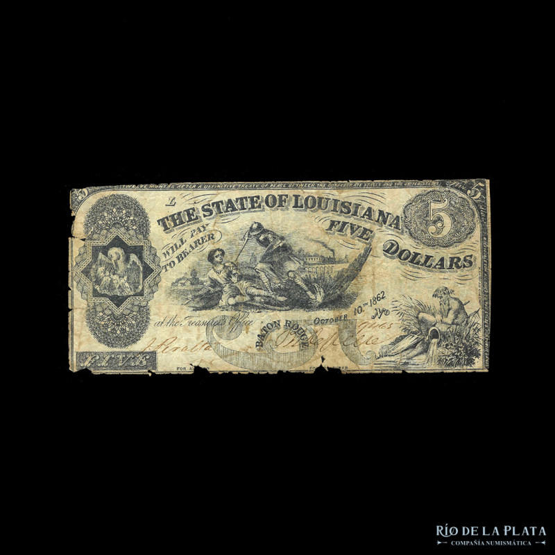 USA. State of Louisiana. 5 Dollar 1862 (VG)

USD 25 - 50

Nota: Al precio de...