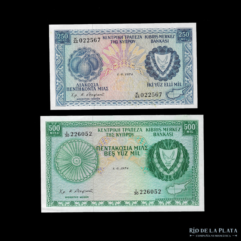 Chipre. 250 y 500 Mils 1974. Pick 41 y 42 (UNC)

USD 50 - 100

Nota: Al prec...