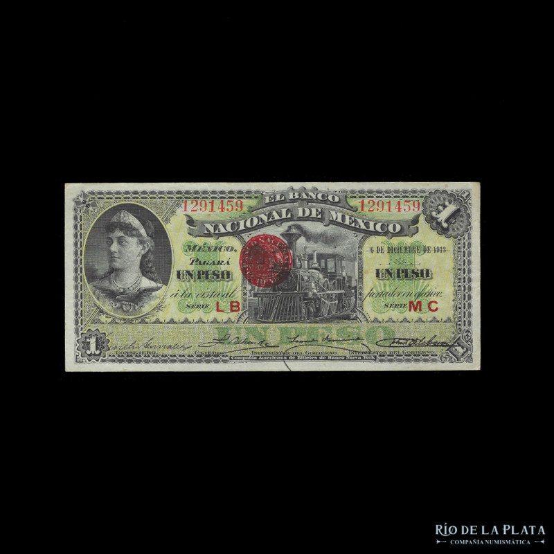 México. El Banco Nacional de México. 1 Peso 06/12/1913. Pick S255b (XF)

USD 2...