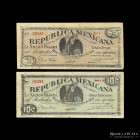 Mexico. Republica Mexicana. 5 y 10 Pesos 1915. Pick S935 y S939