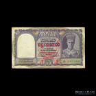 Myanmar (Burma) 10 Rupee ND1947. Pick 32