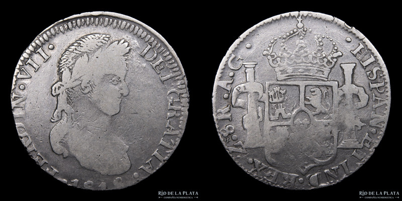 México. Fernando VII (1808-1833) 8 Reales 1818 Zs Plata Zacatecas. Plata 903; 38...