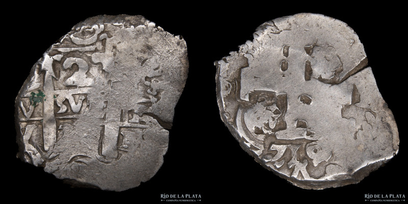 Potosí. Felipe V (1728-1747) 2 Reales 1710 Y. Macuquina. Plata 930; 27mm; 5.93g....