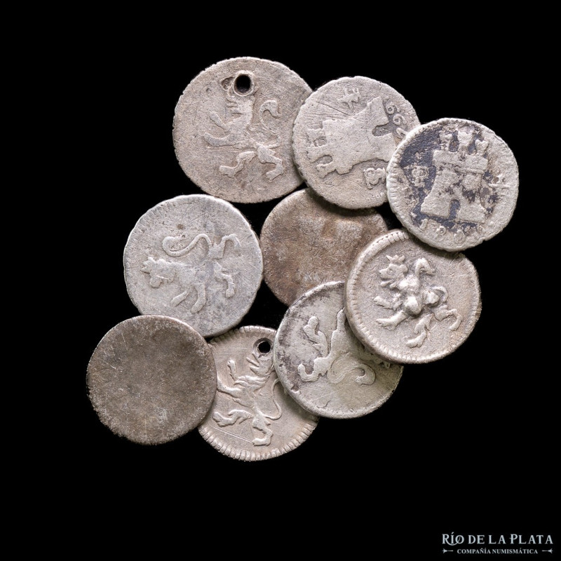 Potosí. Carlos IV (1788-1808) 1/4 Real Lote x9. Años y estados varios. Mayoría c...