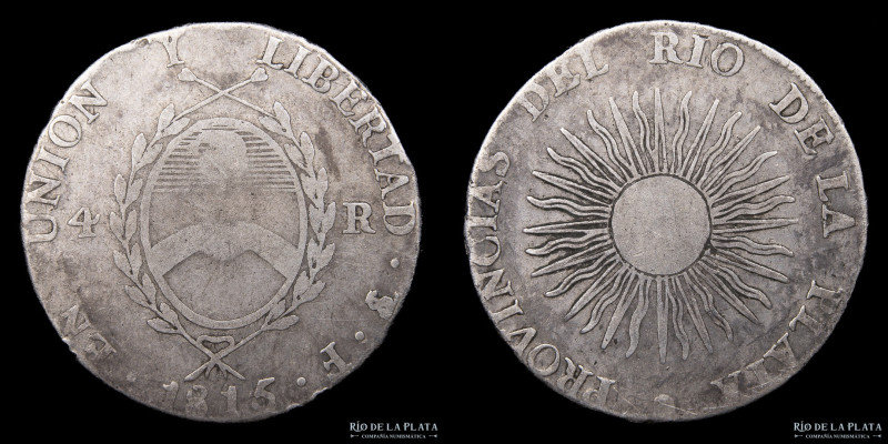 Argentina. Provincias Unidas del Río de la Plata. 4 Reales 1815 F (Francisco de ...