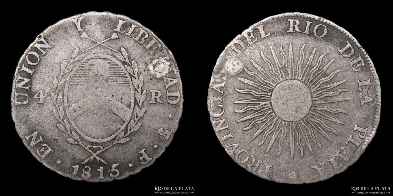 Argentina. Provincias Unidas del Río de la Plata. 4 Reales 1815 F (Francisco Jos...