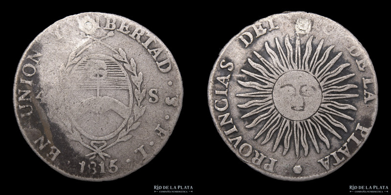 Provincias Unidas del Río de la Plata. 4 Soles 1815 FL. (Francisco de Matos - Le...