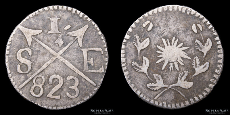 Argentina. Santiago del Estero. 1 Real 1823 Falsa catalogada. Plata; 17.5mm; 2.8...