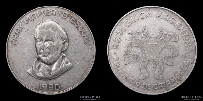 Argentina. Catamarca. 1 Esquiú 1990. Medalla monetaria. Plata 900; 30.0mm; 15.01...