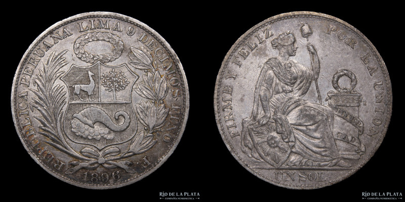 Perú. 1 Sol 1896 F. Plata 900; 37.0mm; 24.75g. KM196.26 (VF+)

USD 25 - 50

...