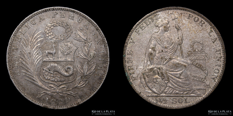 Perú. 1/2 Sol 1929 GM. Plata 500; 30.0mm; 12.72g. KM216 (XF)

USD 20 - 40

N...