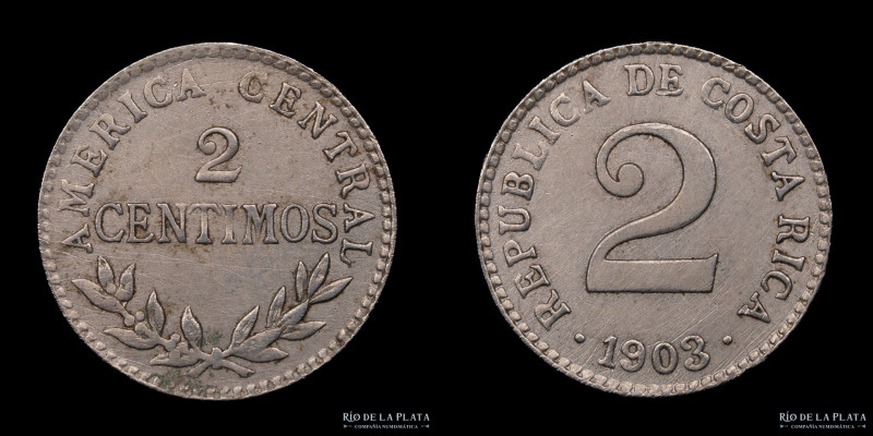 Costa Rica. 2 Céntimos 1903. Cuproníquel; 15mm; 1.12g. KM144 (XF)

USD 20 - 40...