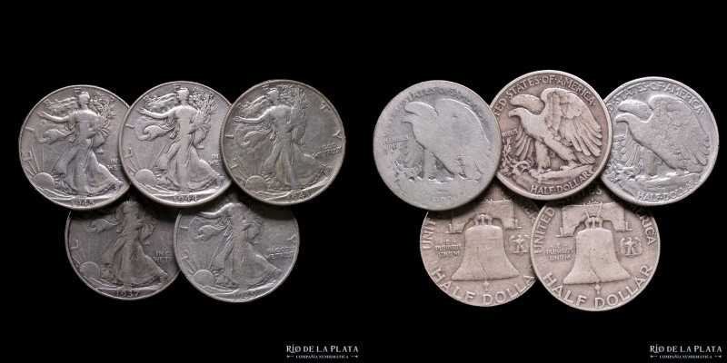 USA. Lote x5. Half Dollar 1937 a 1945. Plata. A estudiar

USD 40 - 80

Nota:...