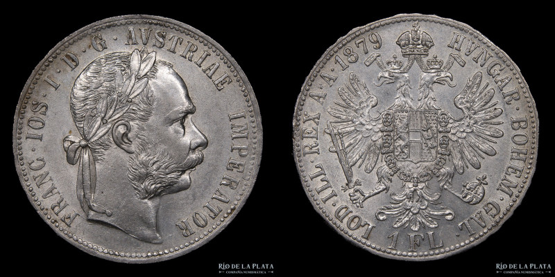 Austria. Franz Joseph I (1848-1916). 1 Florin 1879. Plata 900; 29.24mm; 12.34g. ...