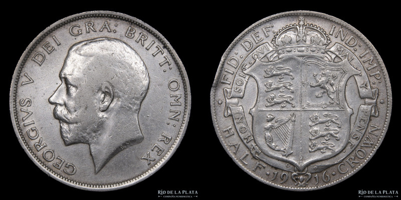 Gran Bretaña. George V. (1910-1936) Half Crown 1916. Plata 925; 32mm; 14.05g. KM...