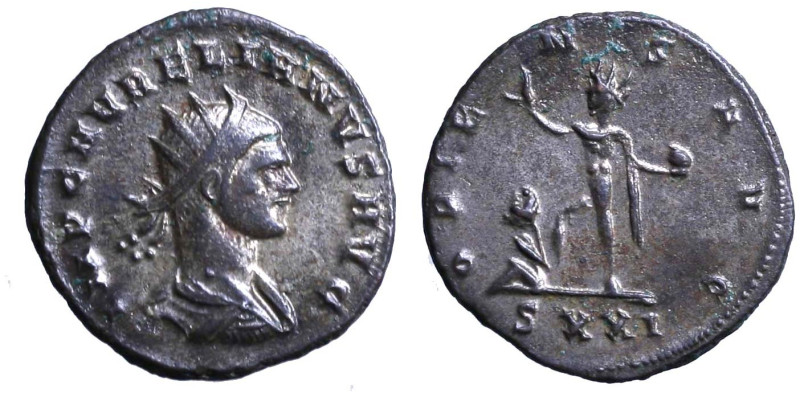 AURELIANO (270-275) Antoniniano per Roma. Busto rad. a ds. R/ Sole stante a sn. ...