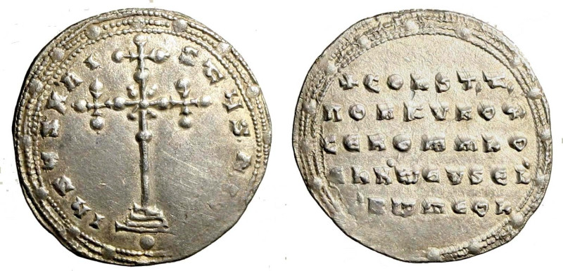 COSTANTINO VII Porphyrogenitus, con ROMANO I (913-959). Miliarense per Costantin...