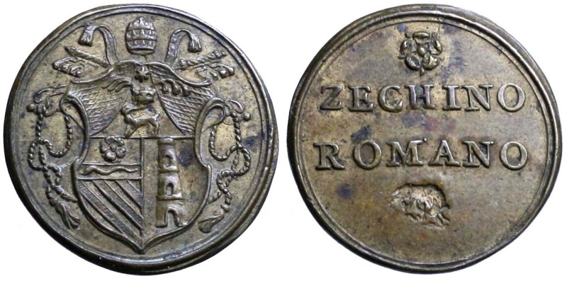 ROMA. Benedetto XIII (1724-1730) Peso dello zecchino (g. 3,41) Stemma R/ ZECHINO...