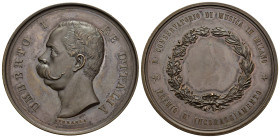 Medaglie Italiane. Regno d'Italia. Umberto I. Medaglia R. Conservatorio di Musica in Milano, Premio d'incoraggiamento. AE (51,50 g . 46,7 mm). Opus Sp...