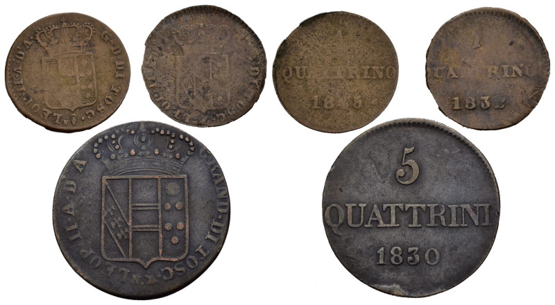 Zecche Italiane. Granducato di Toscana. Lotto di 3 monete. Quattrino 1832; Quatt...