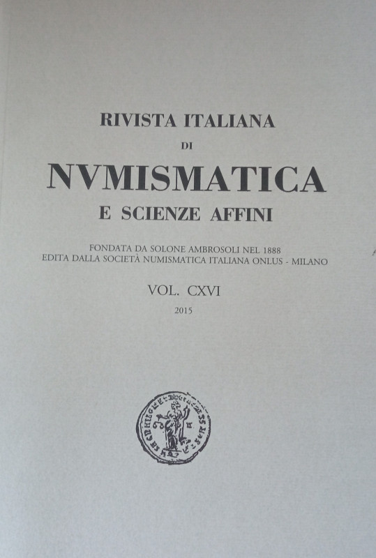 Rivista Italiana di Numismatica (RIN) - 2015