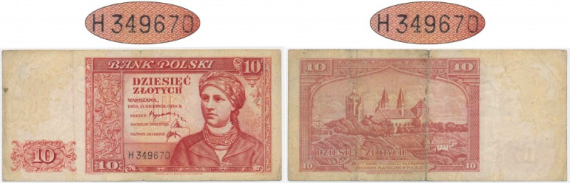 10 zloty 1939 - H - rare serial prefix A very rare prefix that does not come fro...