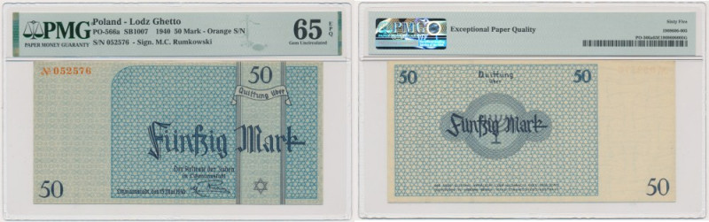 50 Mark 1940 - no.1 - PMG 65 EPQ The highest and most desirable denomination ban...