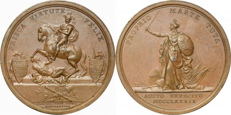 Poniatowski, Medal of the Four-Year Sejm 1789 Medal by Fryderyk Loos, minted for...