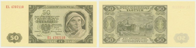 50 złotych 1948 - EL - Seria pochodząca z puli zapasów NBP. Egzemplarz w stanie ...