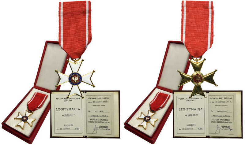 PRL, Cross of the Order of Polonia Restituta with ID card Cross of the Order of ...