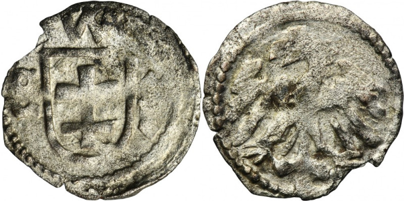 Ladislaus II Jagiello, Denarius Fraustadt - VERY RARE Vary rare variety with let...