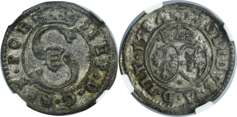 Stephen Bathory, Schilling Vilnius 1584 - NGC AU58 Variety&nbsp;with the endings...