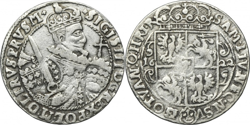 Sigismund III Vasa, 1/4 Thaler Bromberg 1622 - PRVS M Variety with the ending of...