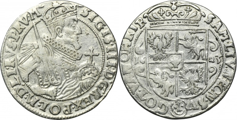 Sigismund III Vasa, 1/4 Thaler Bromberg 1623 - PRV M Variety with ending of the ...