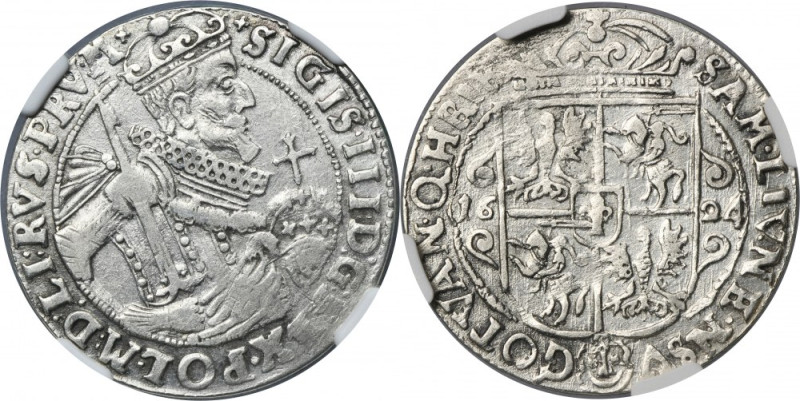 Sigismund III Vasa, 1/4 Thaler Bromberg 1624 - PRV M - NGC AU DETAILS Variety wi...