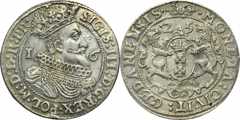 Sigismund III Vasa, 1/4 Thaler Danzig 1625 - PR• Variety with ending of obverse ...