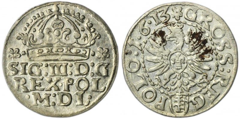 Sigismund III Vasa, Groschen Krakau 1613 The last type of Krakow groschen in thi...