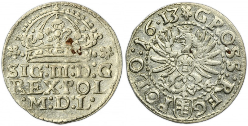 Sigismund III Vasa, Groschen Krakau 1613 The last type of Krakow groschen in thi...