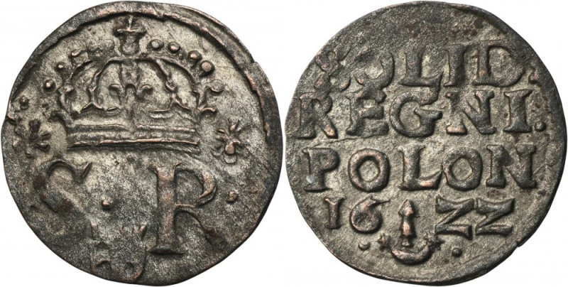 Sigismund III Vasa, Schilling Krakau 1622 Variety with date 16ZZ. Odmiana z datą...