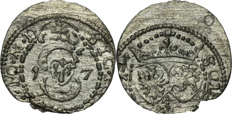 Sigismund III Vasa, Schilling Vilnius - RARE, Trilner Variety with an abbreviate...