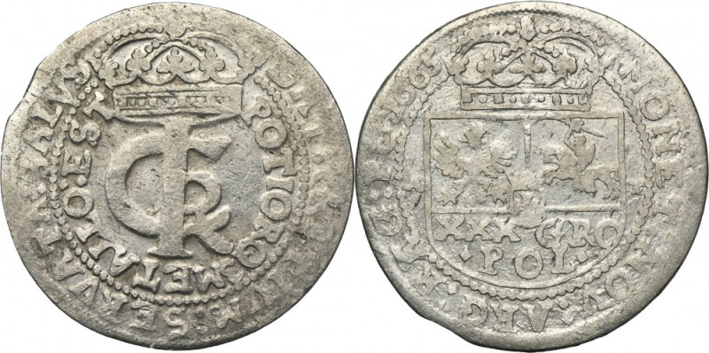 John II Casimir, Tymf Krakau 1666 AT - SALVS - UNLISTED Unlisted variety in Szła...