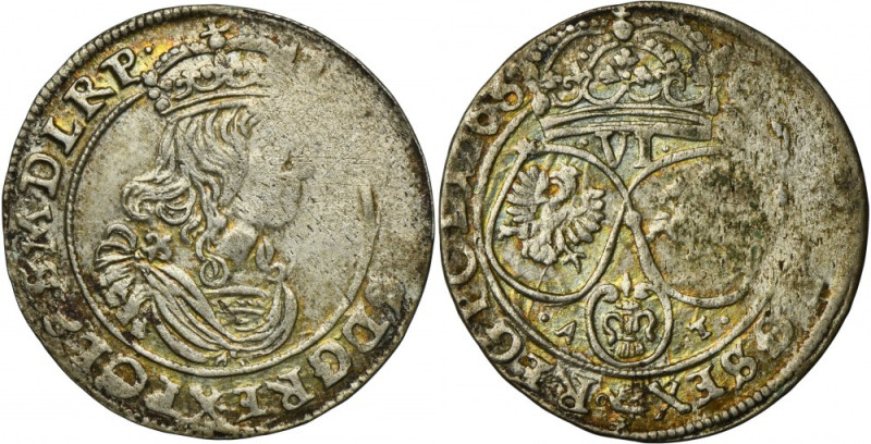 John II Casimir, 6 Groschen Bromberg 1663 AT Variety with ending of the obverse ...