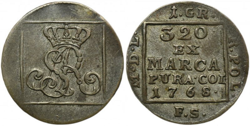 Poniatowski, Groschen Warsaw 1768 FS Variety with a low crown. The last vintage ...